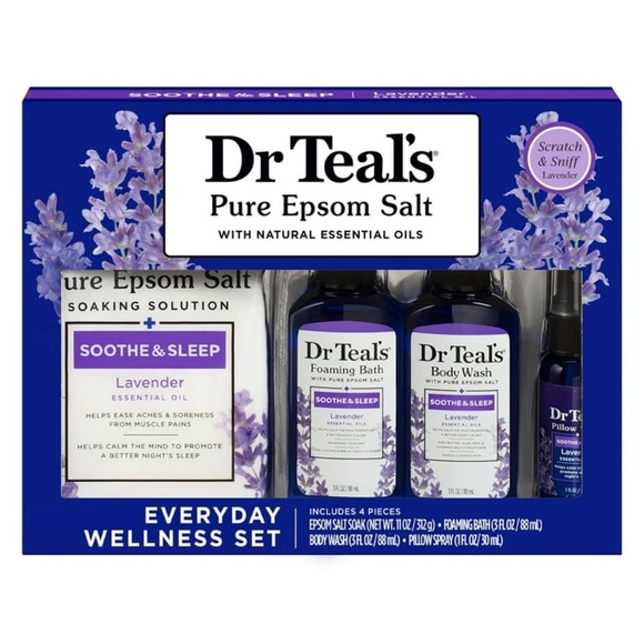 Dr Teal's Soothe & Sleep Bath Gift Set, Lavender Essential Oil, 4 Piece - Picture 1 of 8